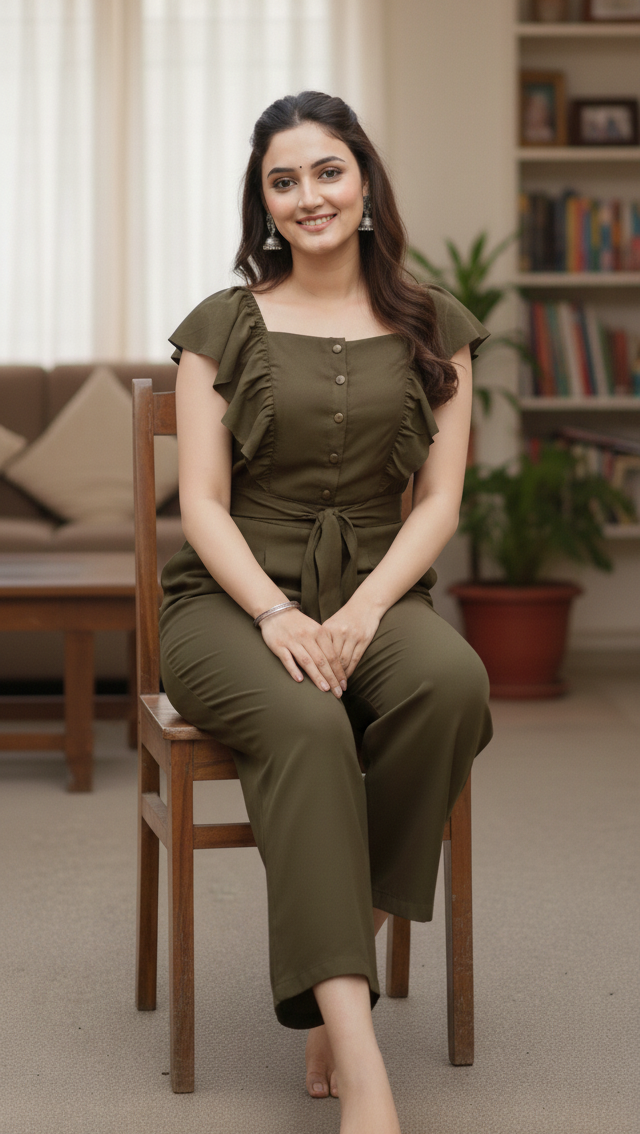 Verve Studio Polyester Solid Jumpsuit