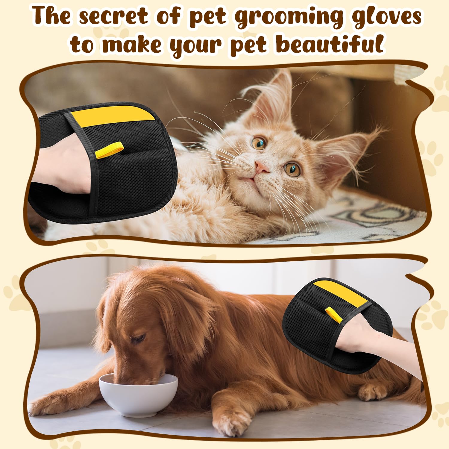 Pet Hair Removal Gloves (Pack of 2)