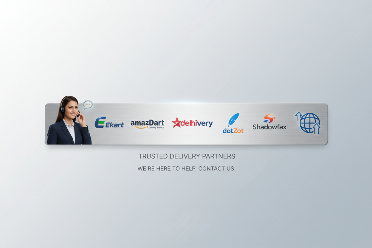 this image is for contact us page, this will look trust worthy also add symbols of ekart, amazon delivery, bluedart etc.